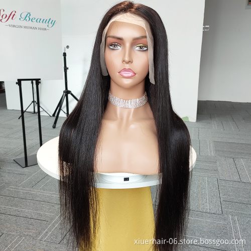 2021 Wholesale Human Hair Wigs 26inch Natural Black Cuticle Aligned Hair Wigs Human Hair Lace Front Wig For Black Woman